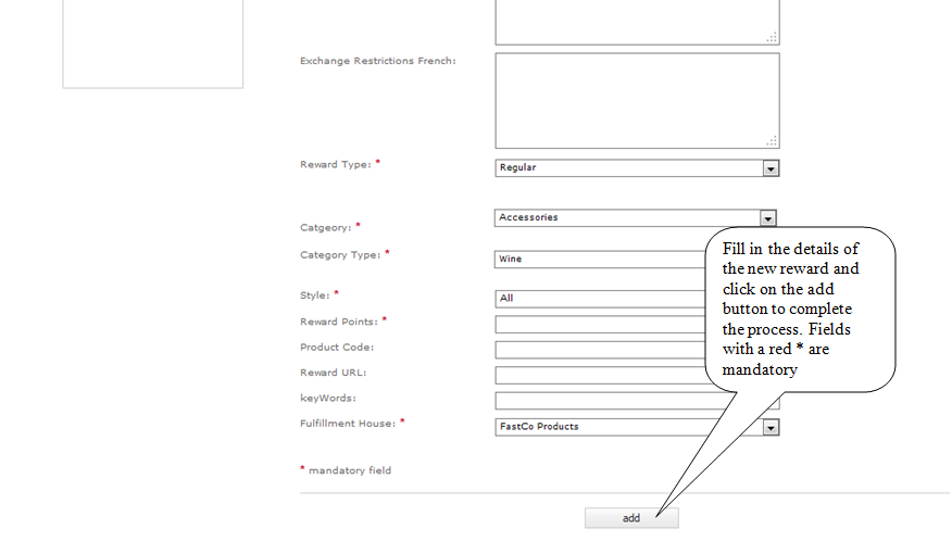 Add reward form - second half