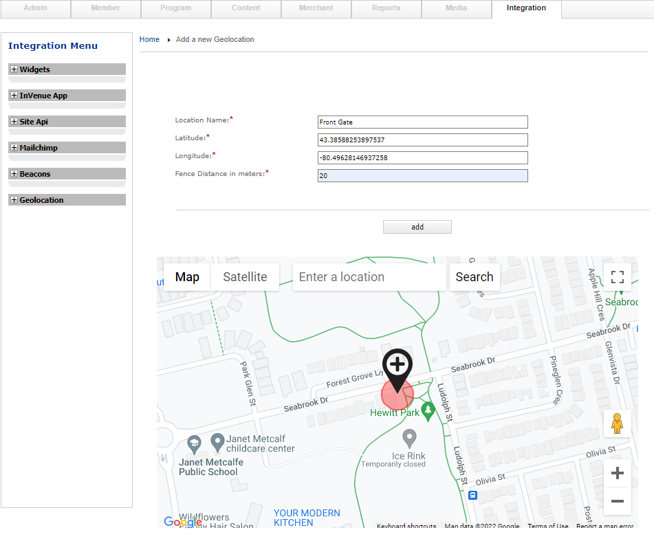 Add geolocation interface