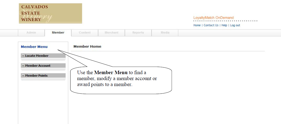 Member management interface