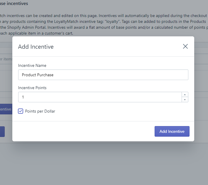 Add Shopify incentive